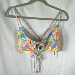 Hurley Bikini Top Tropical Stringy Size XL NWT Pastel Colors